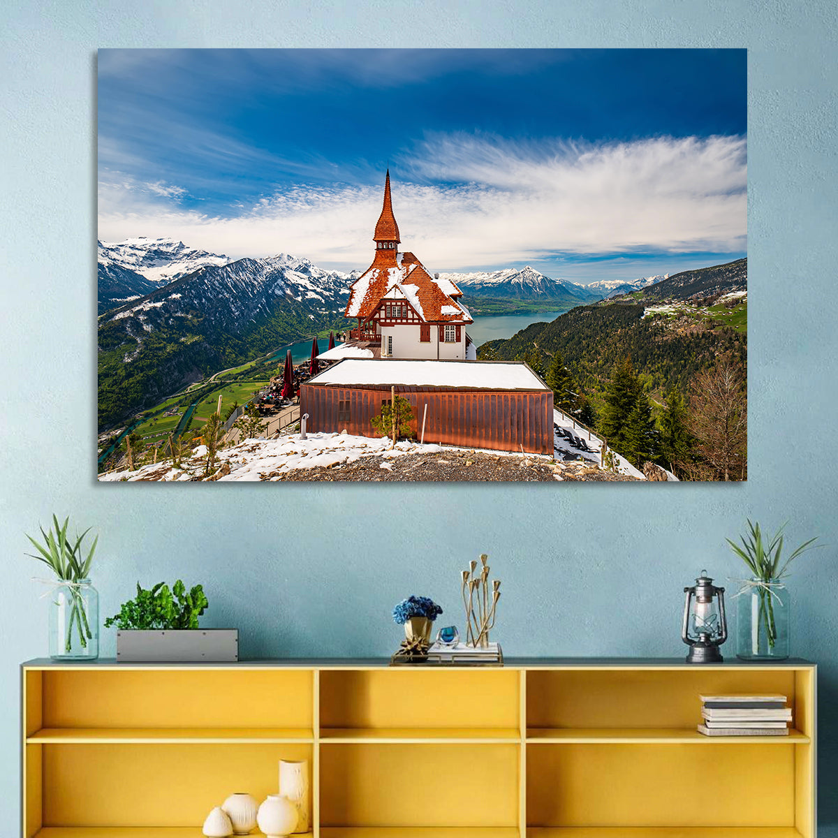 Harder Kulm Summit View Wall Art in a room, landscape
