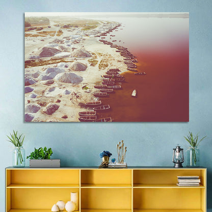 Lake Retba Shoreline Aerial Wall Art