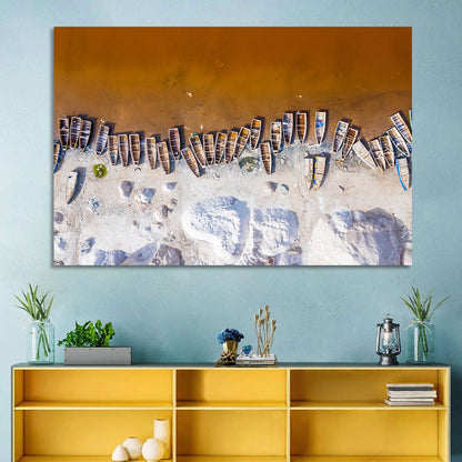 Lac Rose Boats Aerial View Wall Art