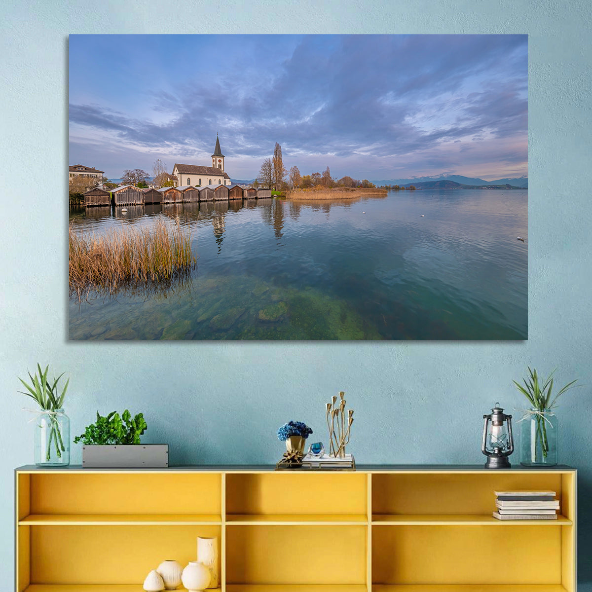Busskirch Church on Lake Obersee Wall Art