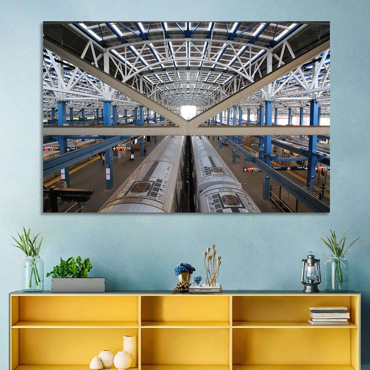 Stillwell Avenue Station Platform Perspective Wall Art in a room, landscape