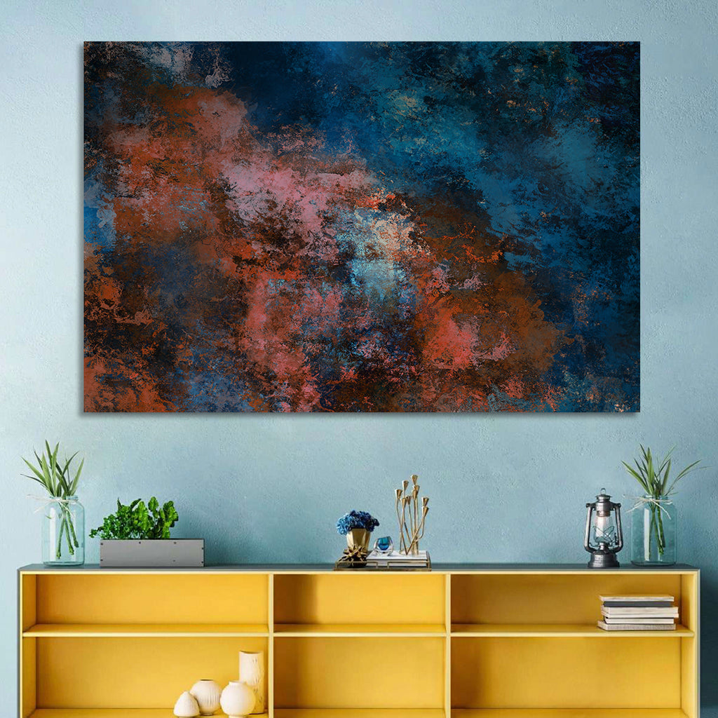 Blue to Rust Color Field Wall Art