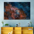 Blue to Rust Color Field Wall Art
