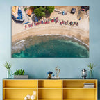 Aerial Tarrafal Beach Fishing Boats Wall Art