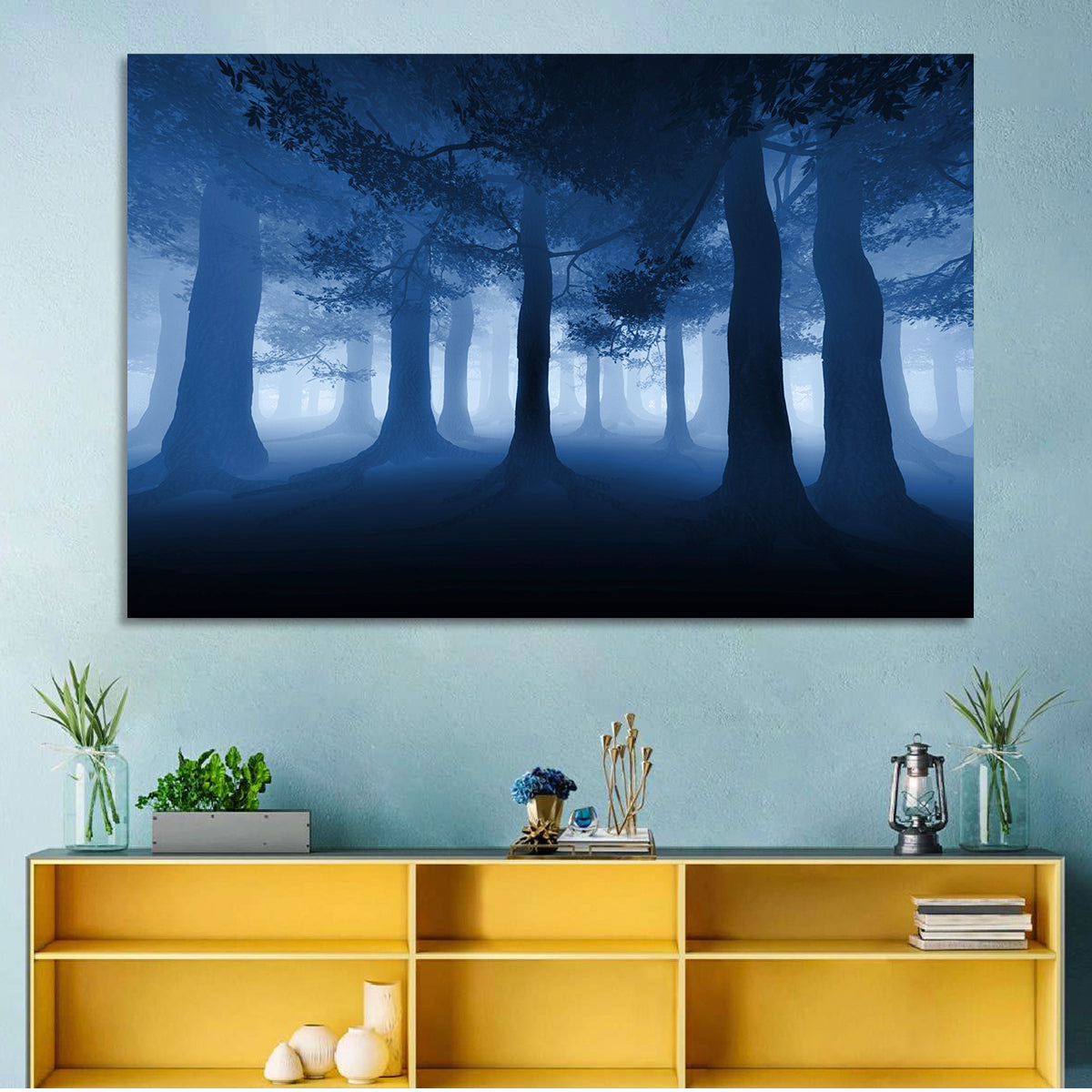 Midnight Blue Forest Wall Art