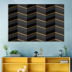Black Stripes with Gold Accents Wall Art