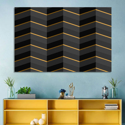 Black Stripes with Gold Accents Wall Art