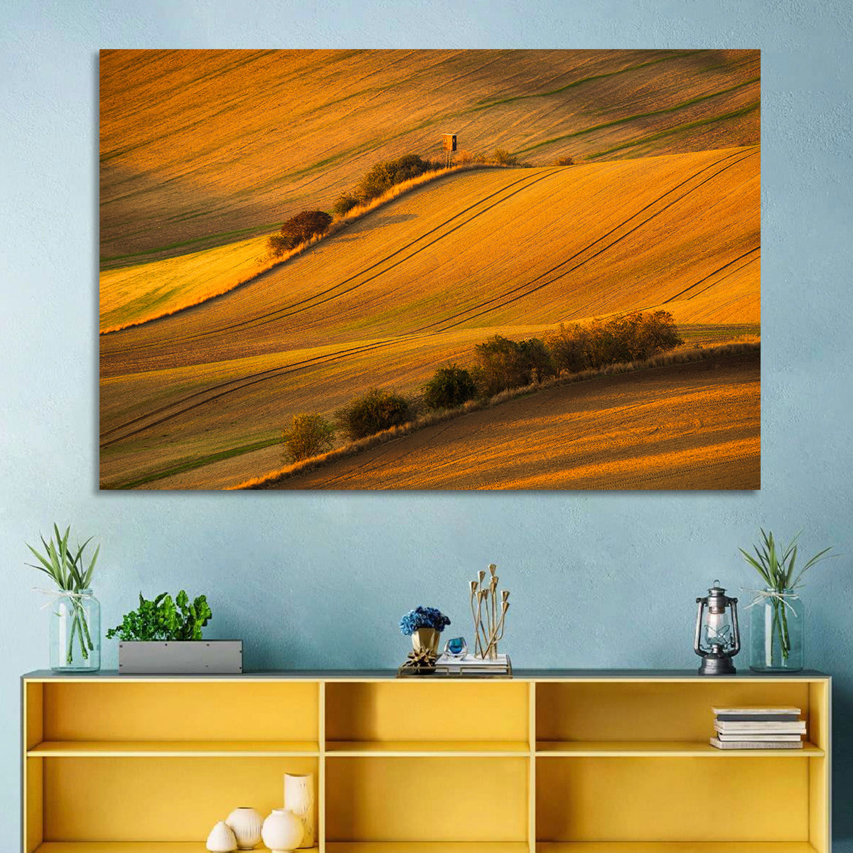 Golden Moravian Farm Tracks Wall Art