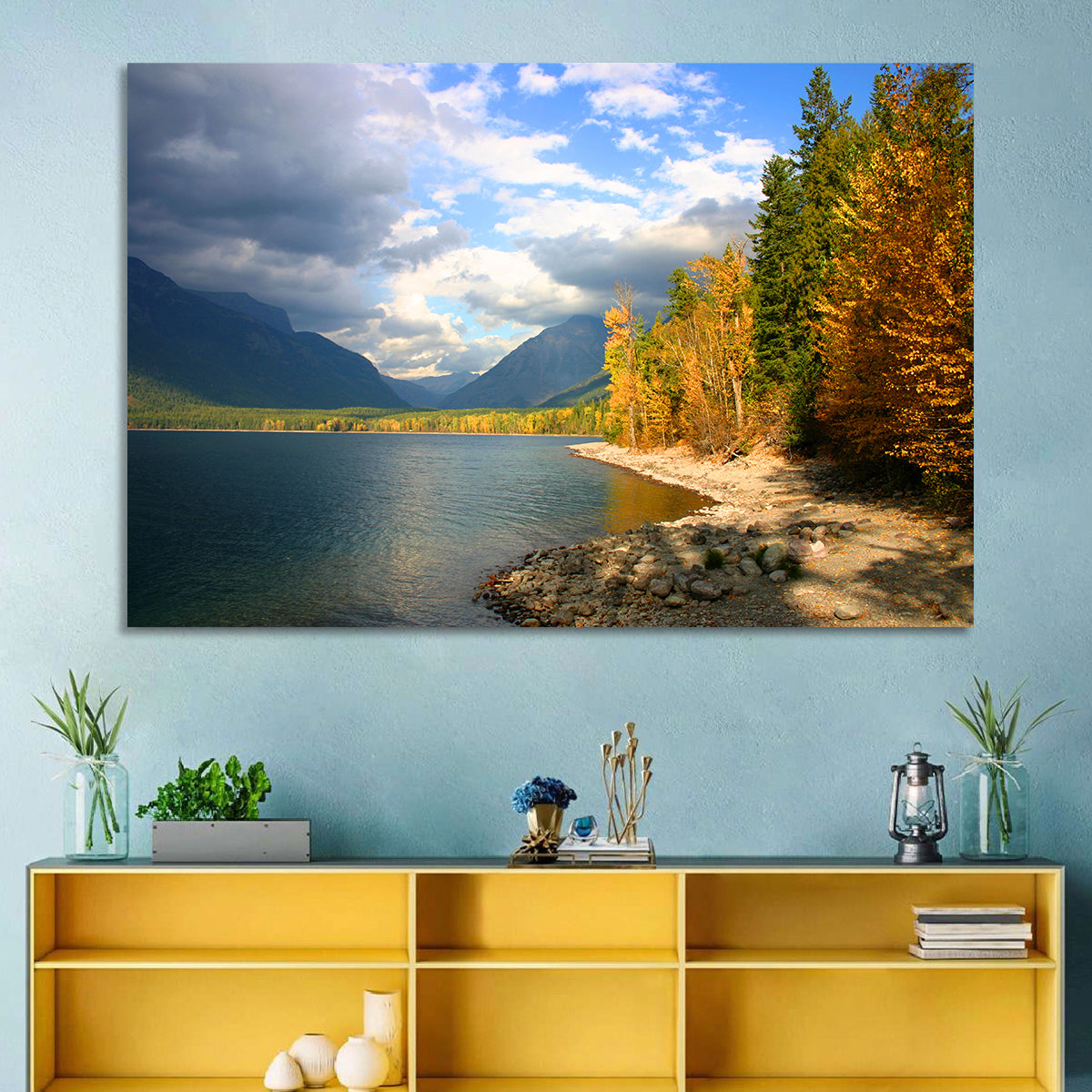 Lake Mcdonald Autumn Shoreline Wall Art