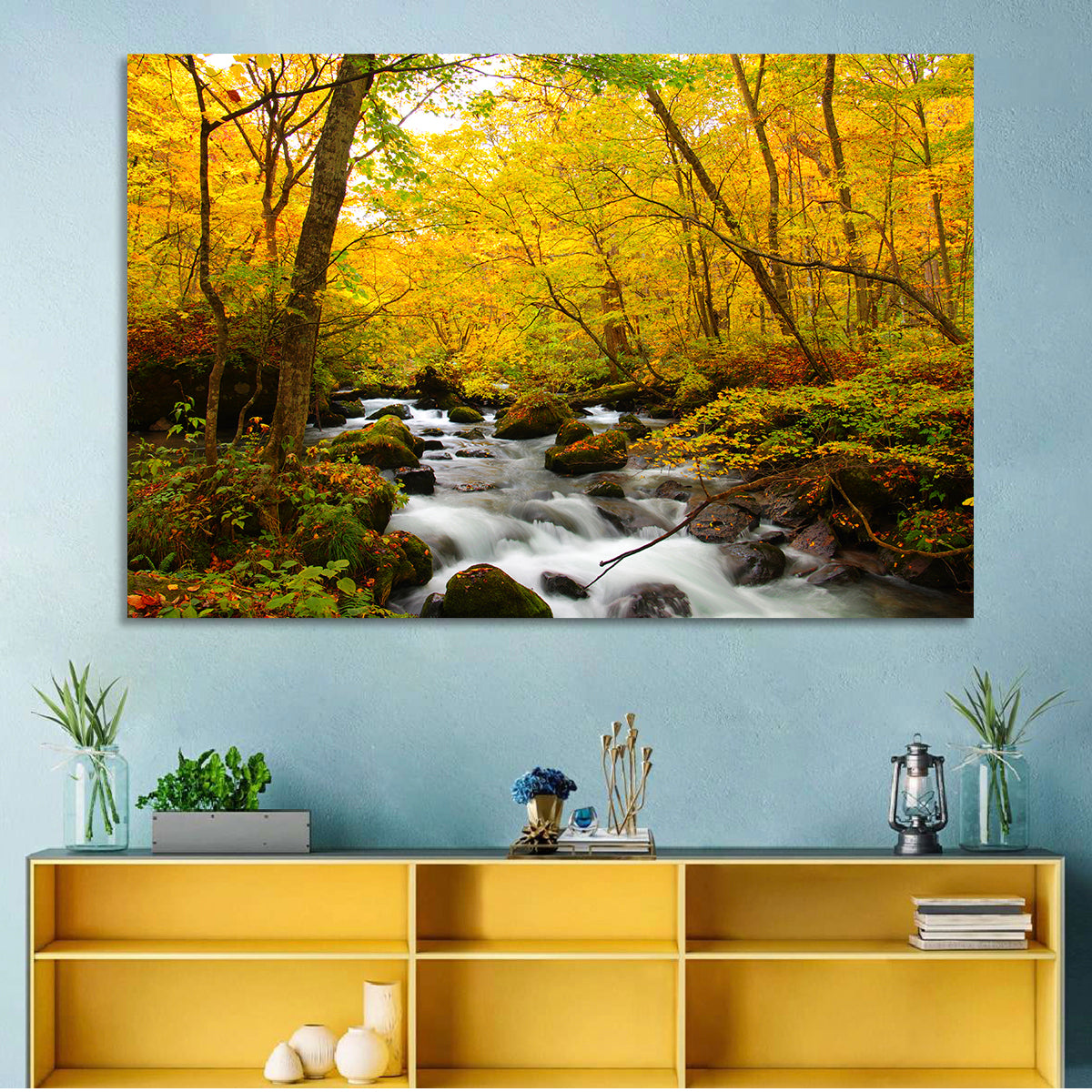 Oirase River Wall Art in a room, landscape