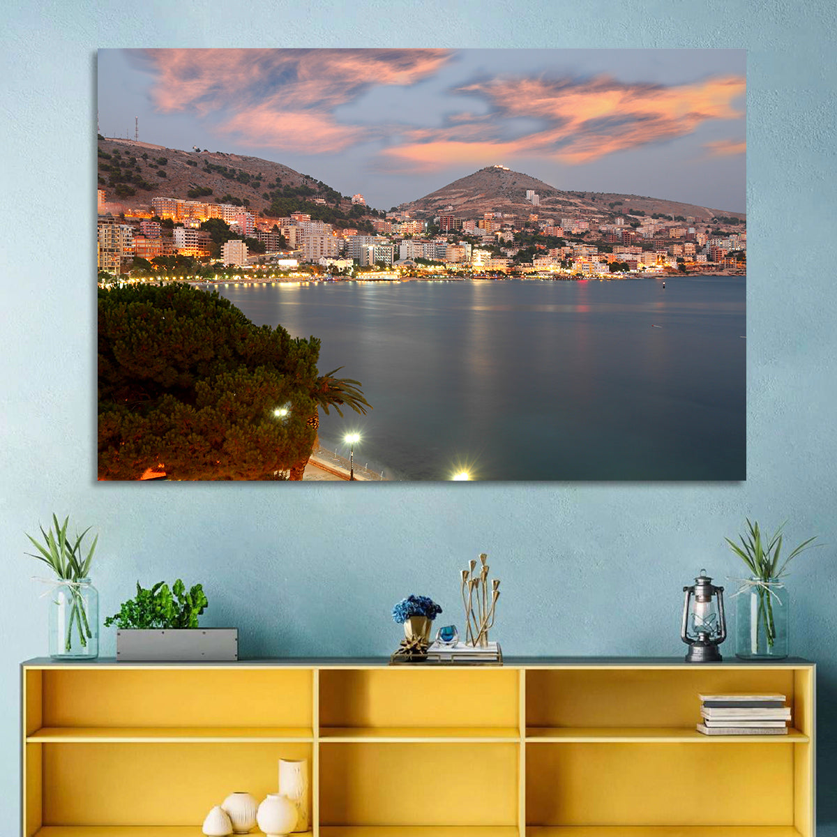 Sarandë Bay at Dusk Wall Art