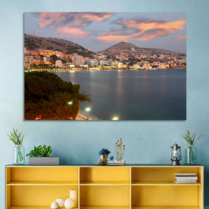 Sarandë Bay at Dusk Wall Art