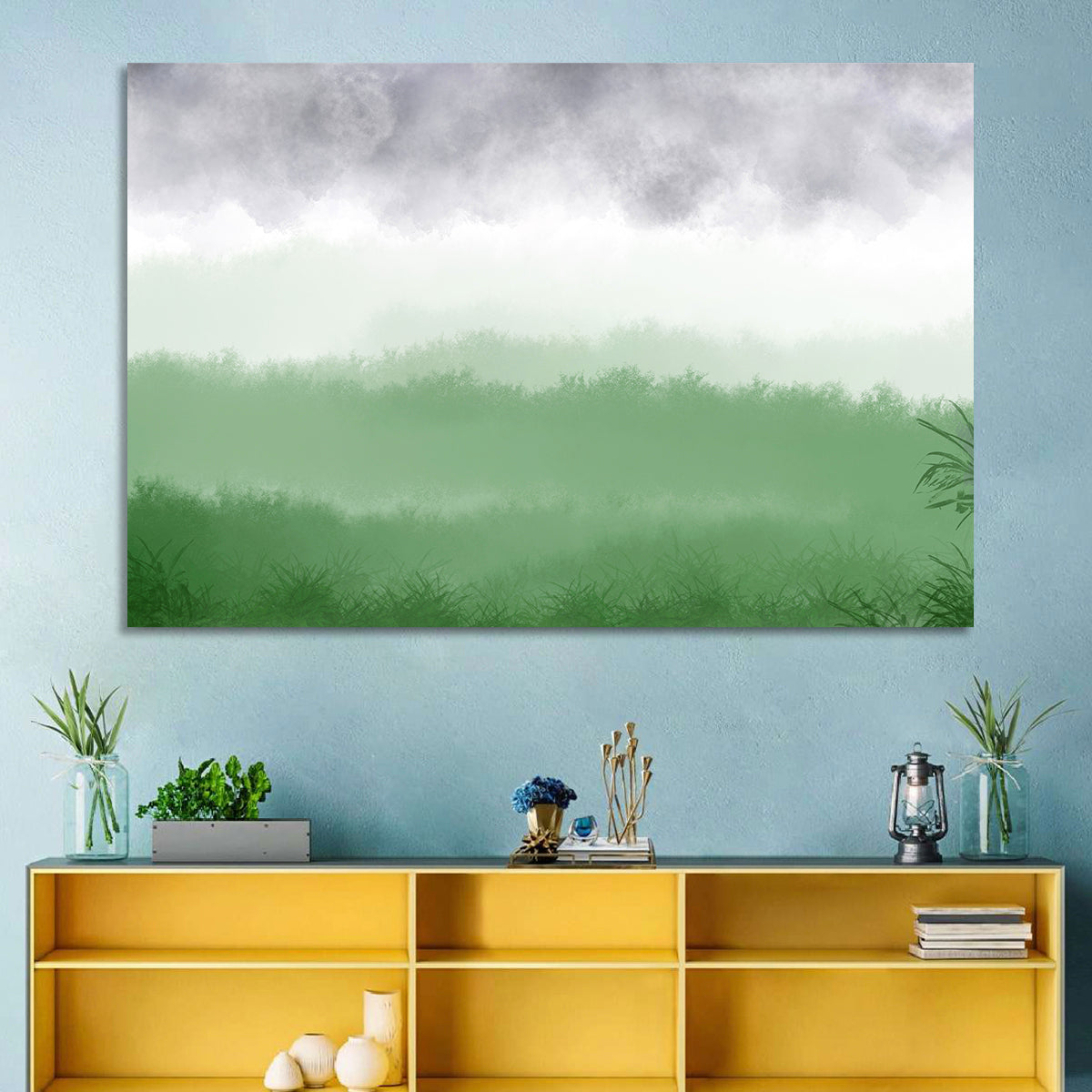 Misty Green Fields Wall Art