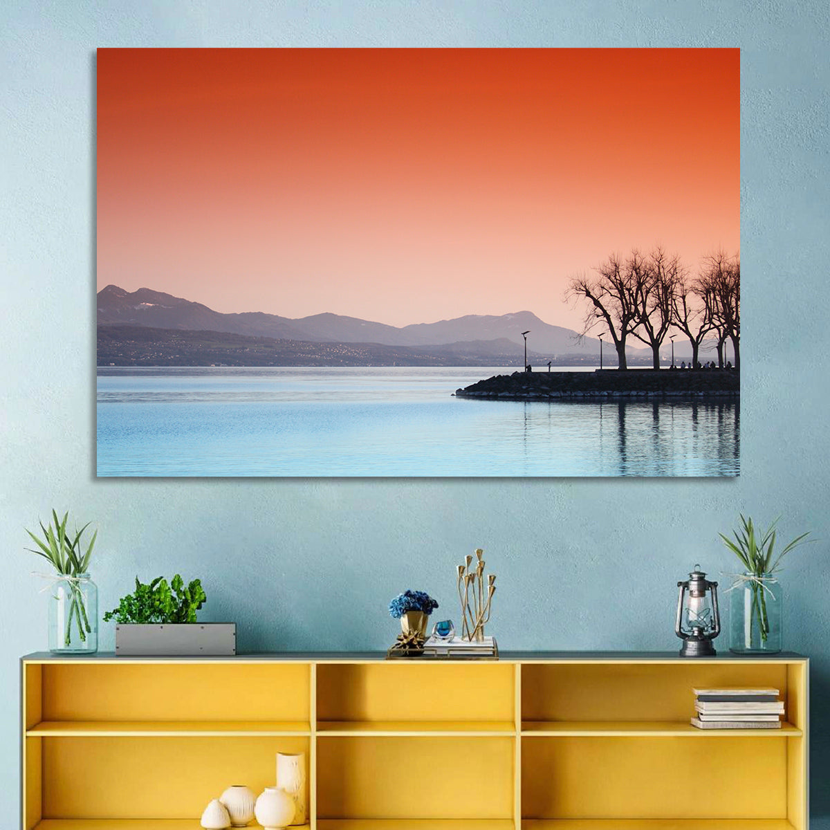 Lake Geneva Sunset Reflection Wall Art