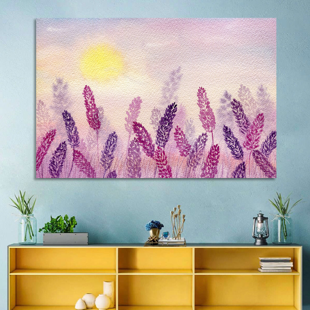 Sunlit Lavender Field Wall Art