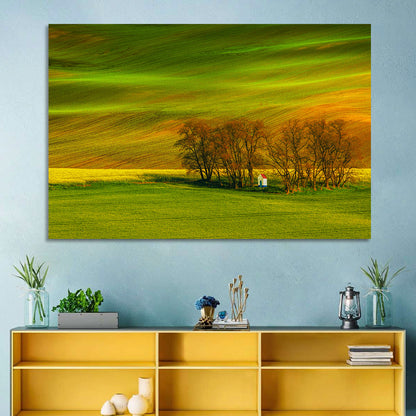 Moravian Wheat Fields with Chapel Wall Art