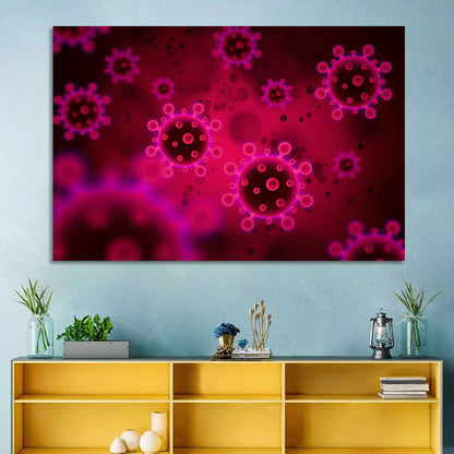 Microscopic Virus Particle Study Wall Art