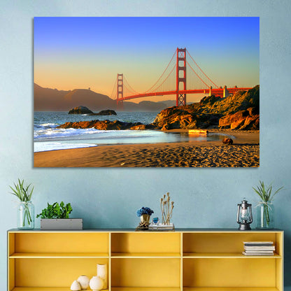 Golden Hour at the Golden Gate Bridge Wall Art