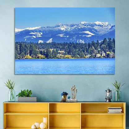Lake Washington Snow-capped Peaks Wall Art