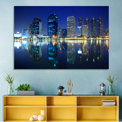 Benjakitti Park Night Skyline Wall Art