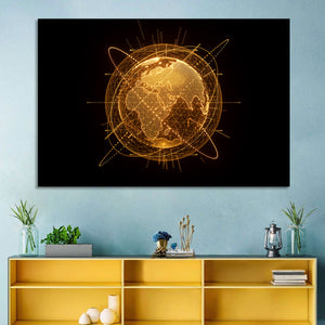 World Map Hologram Wall Art