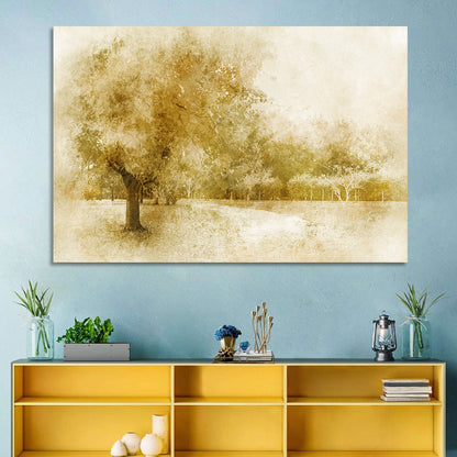 Sepia Orchard Pathway Wall Art