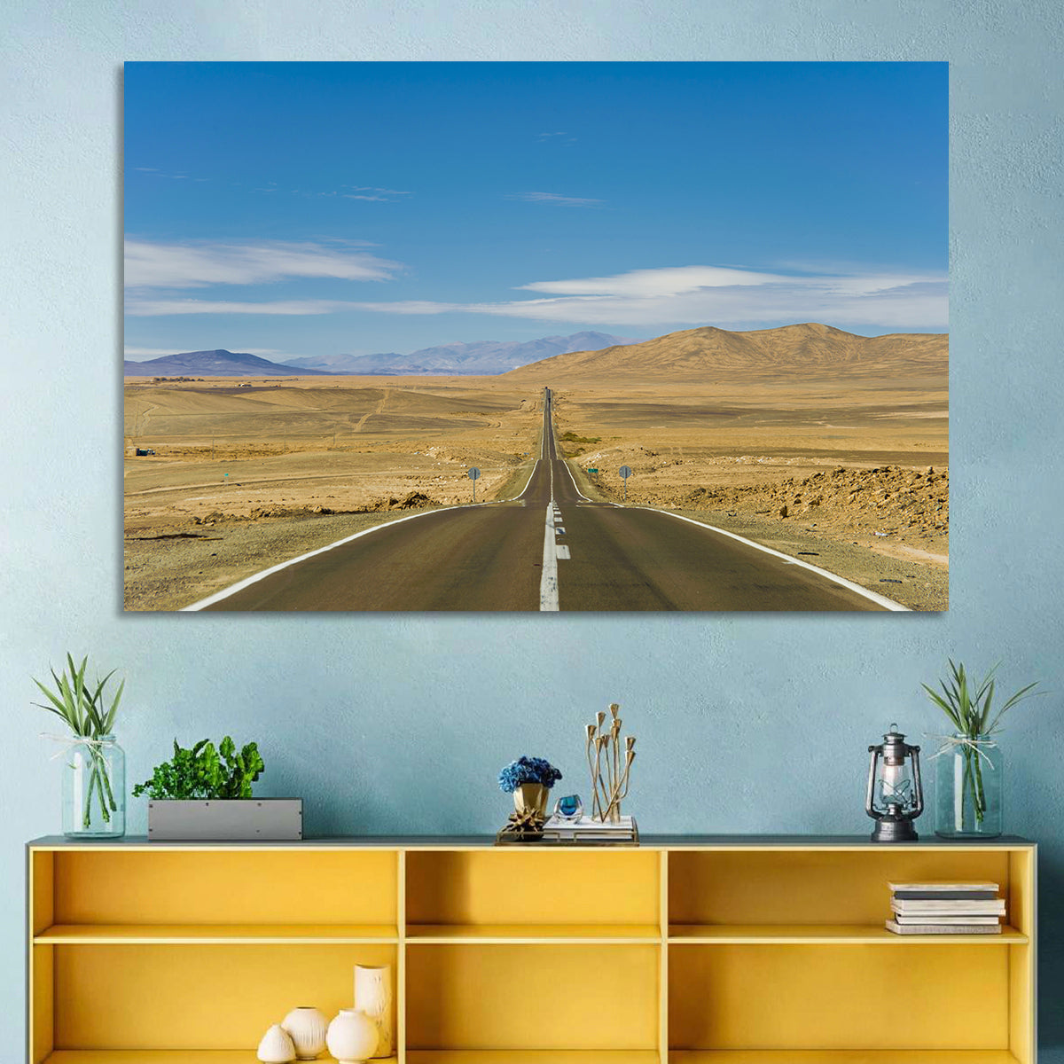 Atacama Road to the Horizon Wall Art in a room, landscape
