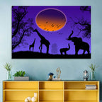 Sunset Savannah Silhouette Wall Art