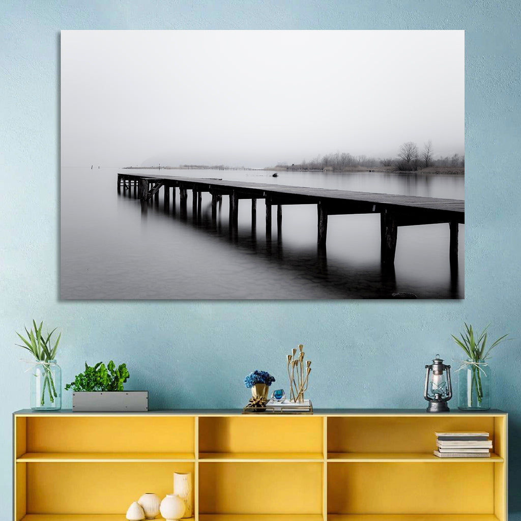 Misty Lake Jetty Wall Art