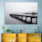 Misty Lake Jetty Wall Art