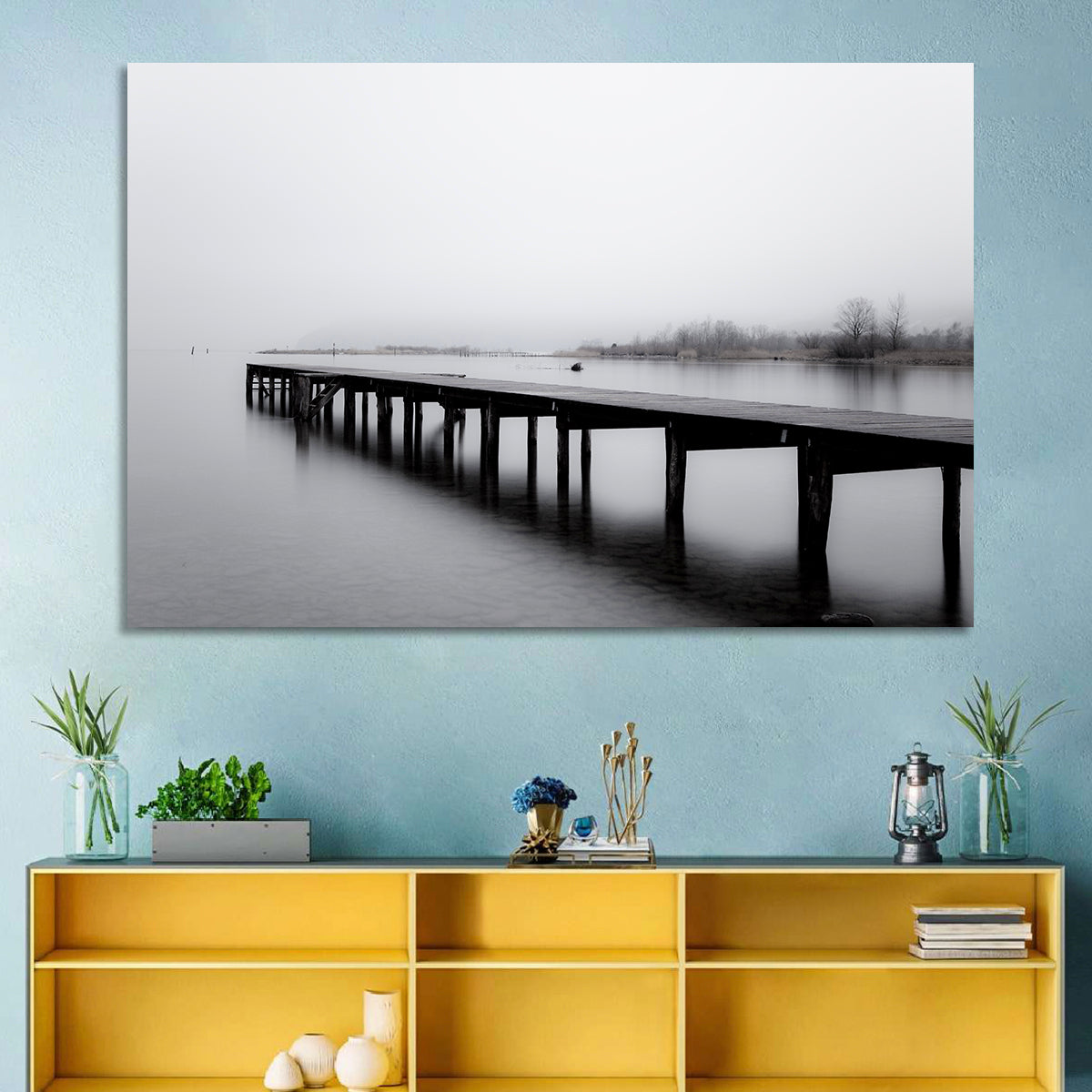 Wooden Lake Jetty Wall Art