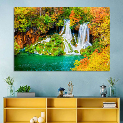 Plitvička Jezera Autumn Falls Wall Art
