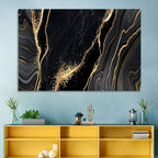 Diagonal Gold Veined Marble Wall Art