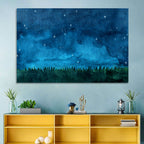 Starry Meadow Nightscape Wall Art