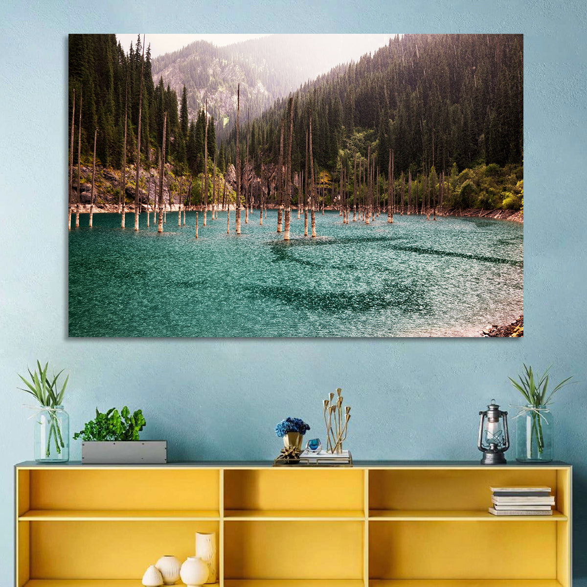 Kaindy Lake Submerged Spruces Wall Art