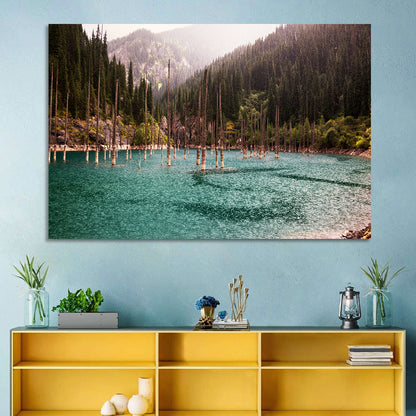 Kaindy Lake Submerged Spruces Wall Art