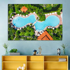 Aerial Figure Eight Resort Pool Wall Art