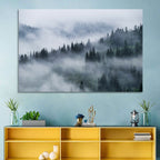Misty Mountain Pine Forest Wall Art