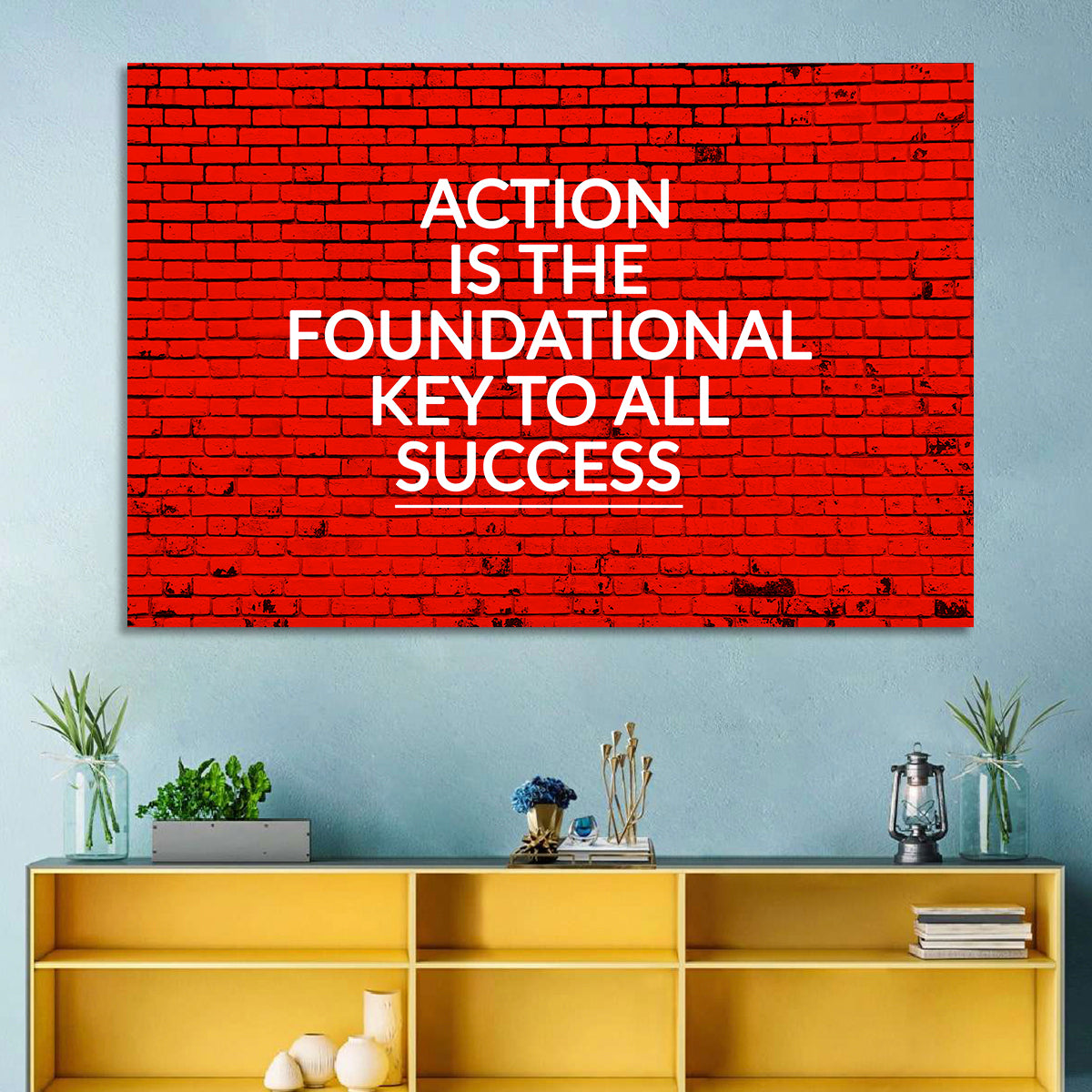 Key to Success on Red Brick Wall Art