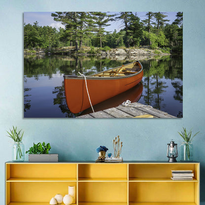 Orange Canoe on Ontario Lake Wall Art