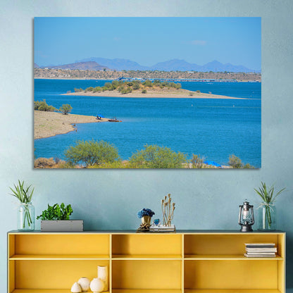 Lake Pleasant Shoreline with Boat Wall Art
