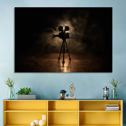 Backlit Vintage Movie Camera Wall Art