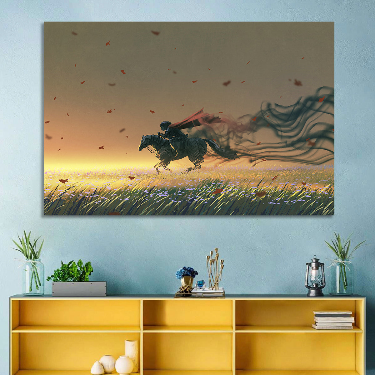 Unstoppable Knight with Red Cape Wall Art