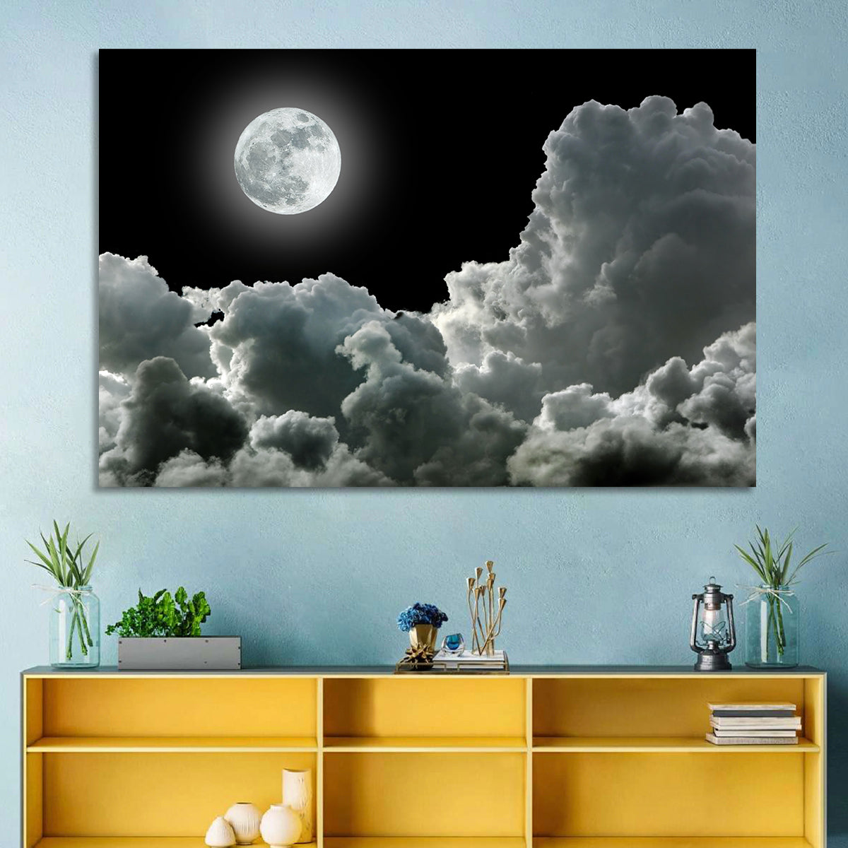 Cloudy Moonlight Wall Art