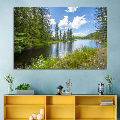 Lake Pend Oreille Wildflower View Wall Art