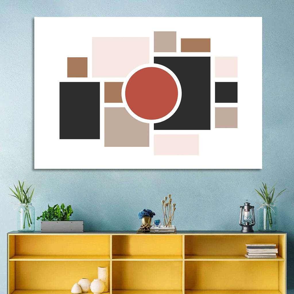 Terracotta Geometric Circle Composition Wall Art