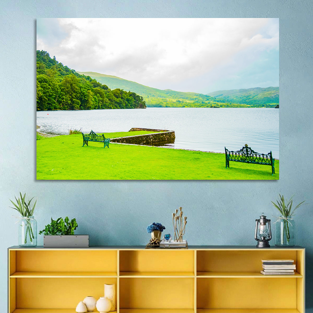 Ullswater Lakeside Benches Wall Art