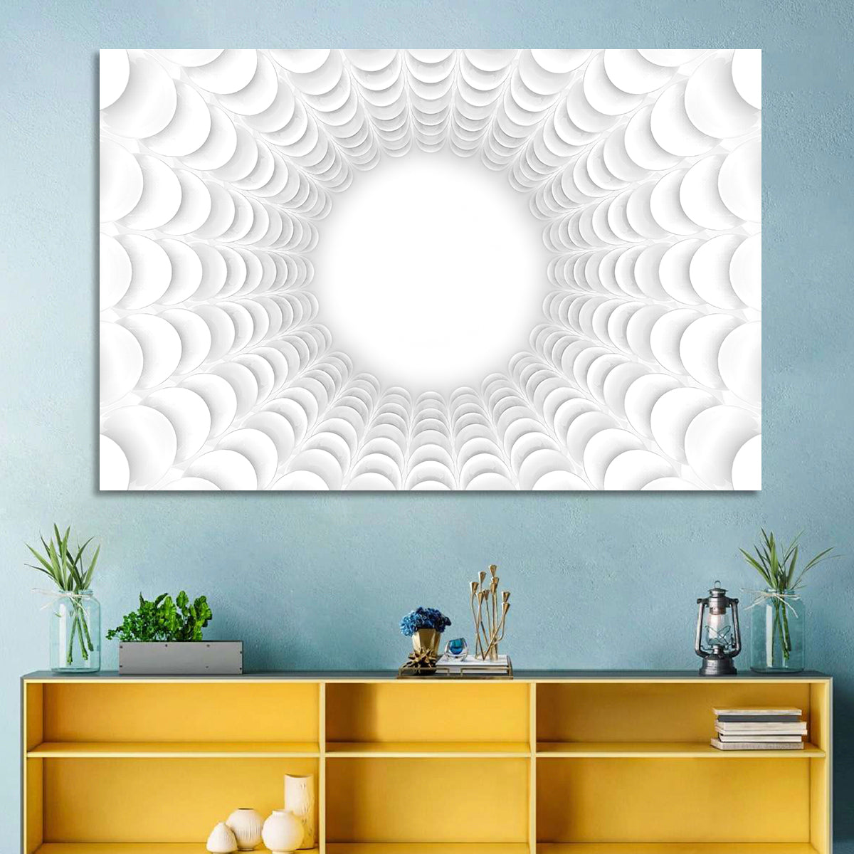 White Bubble Sphere Tunnel Wall Art