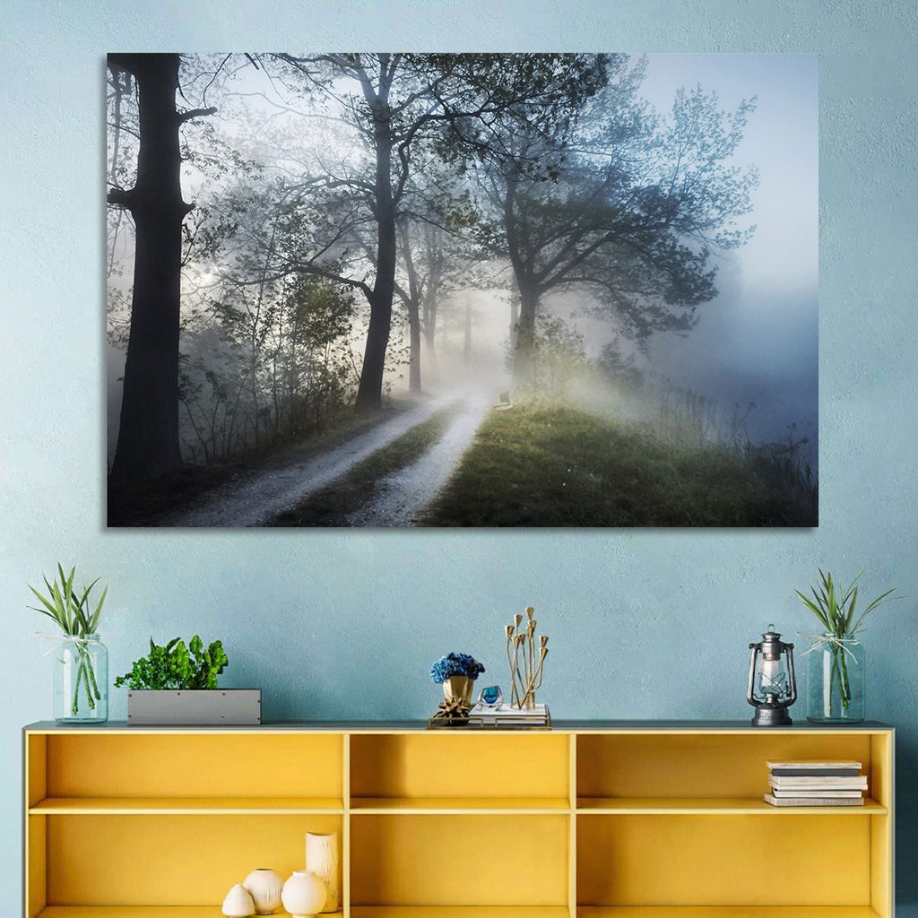 Foggy Forest Path Wall Art
