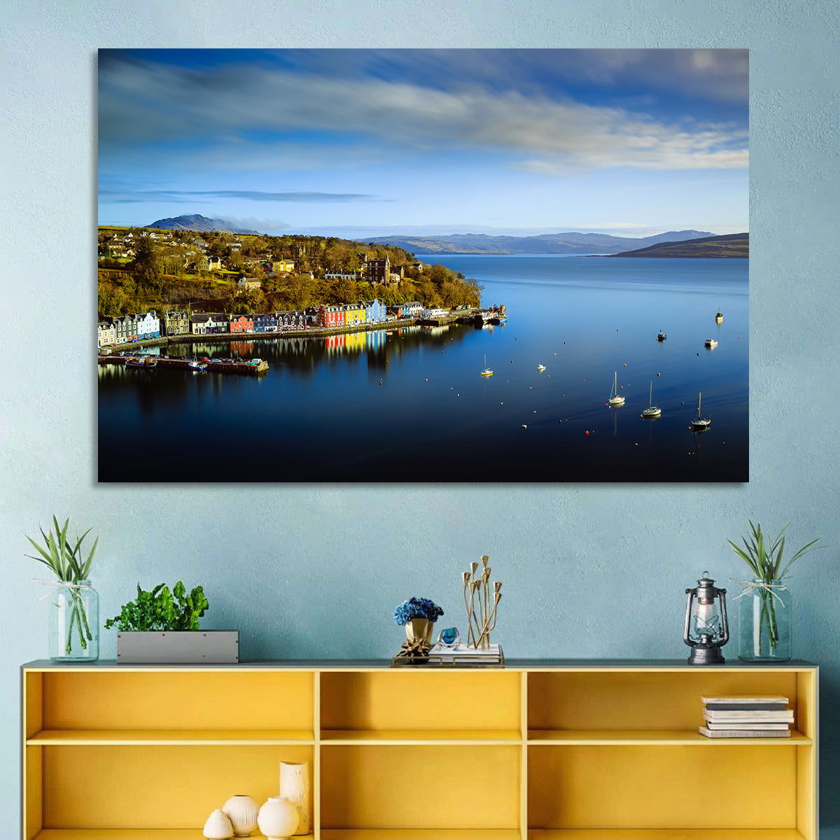 Portree Harbour Colorful Houses Wall Art
